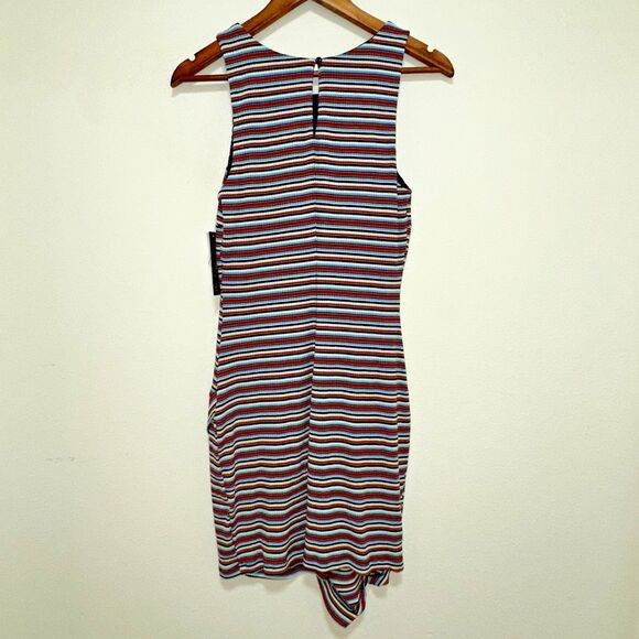 BCX Dress Womens Junior‎ Large Multicolor Striped Asymmetrical Mini Sheath NWT - Picture 6 of 11